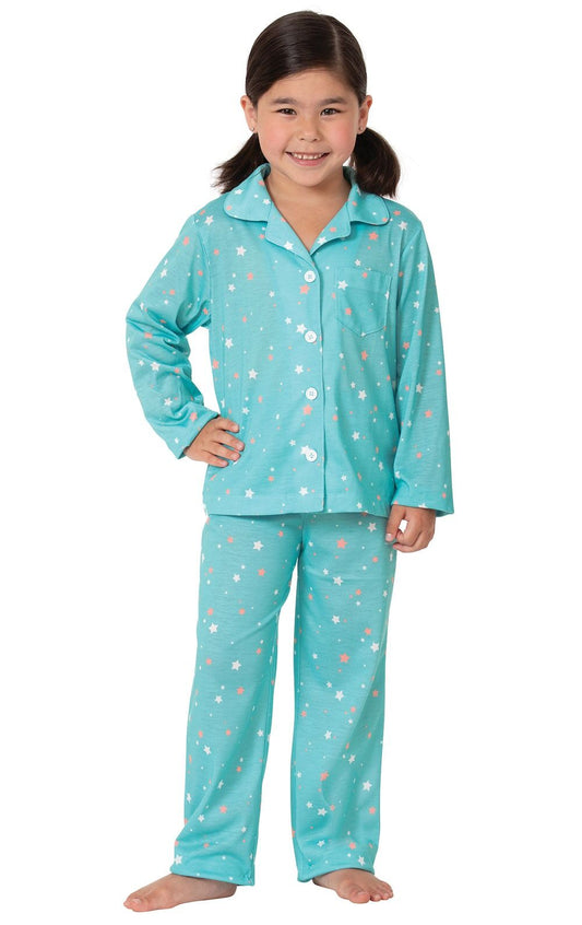 Printed Button-Front Unisex Kids Pajamas