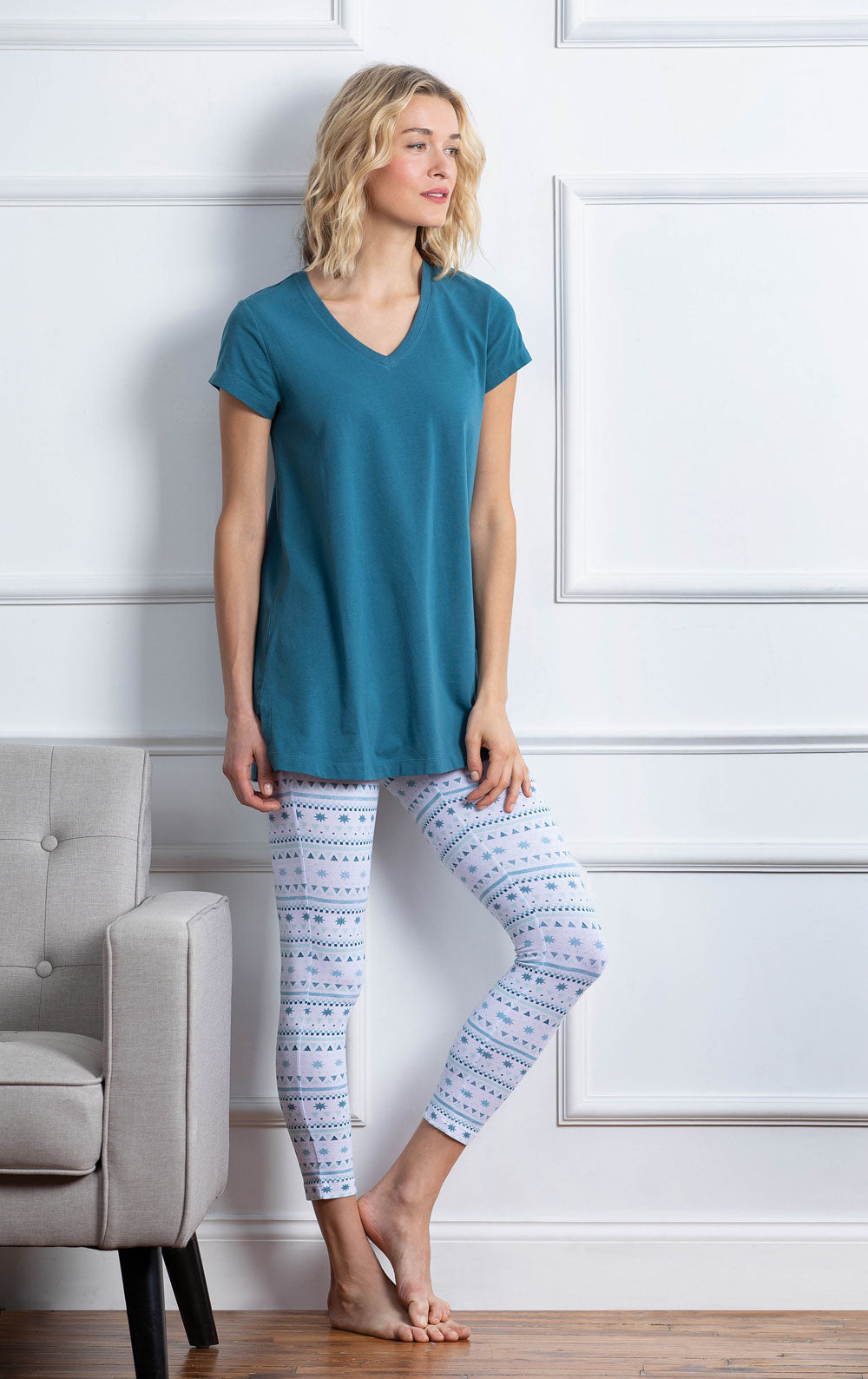 Addison Meadow Short Sleeve Legging Pajamas  - Final Sale