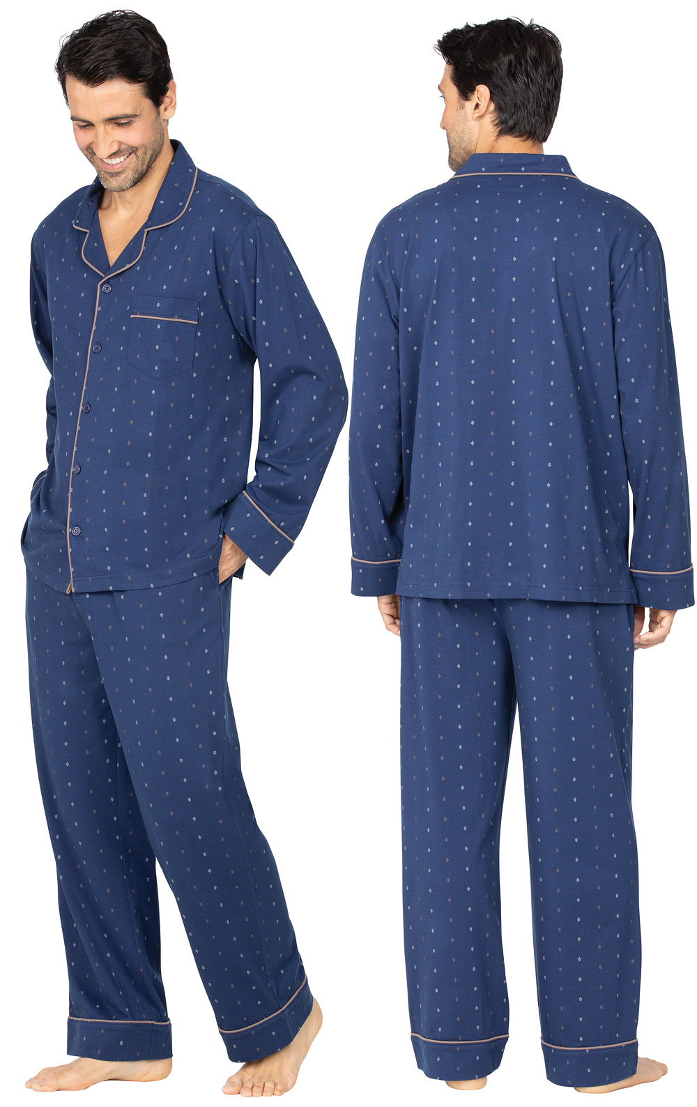 Printed Button-Front Men's Pajamas