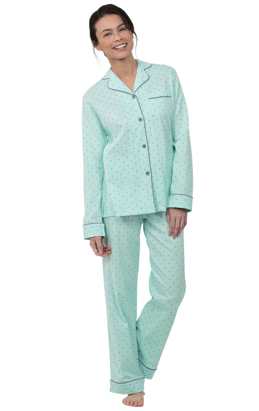 Classic Polka-Dot Button-Front Pajamas