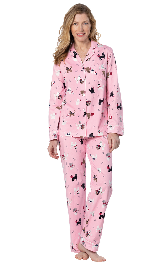 Kitty In Paris Button-Front Pajamas