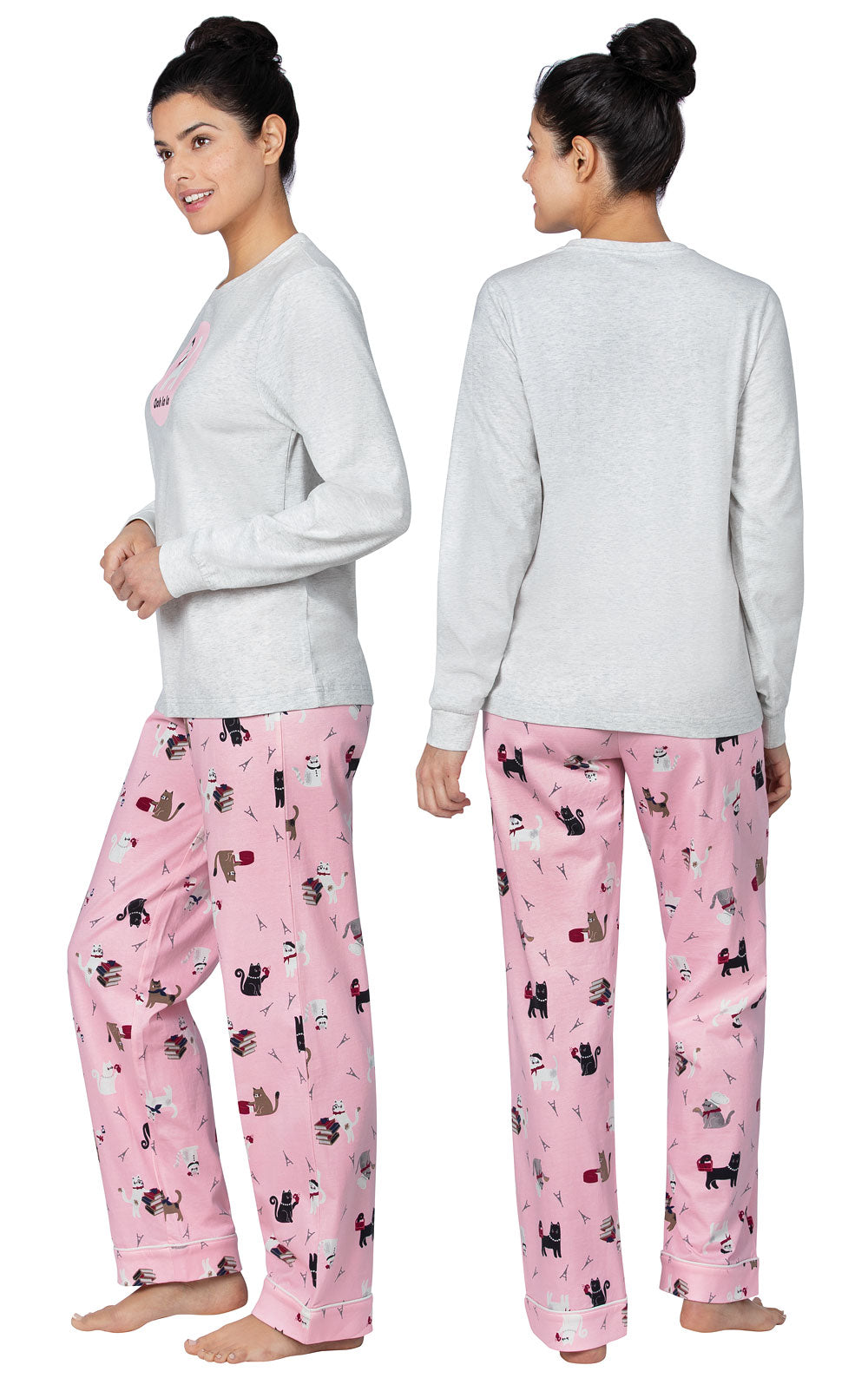 Kitty In Paris Long Sleeve Graphic Tee Pajamas