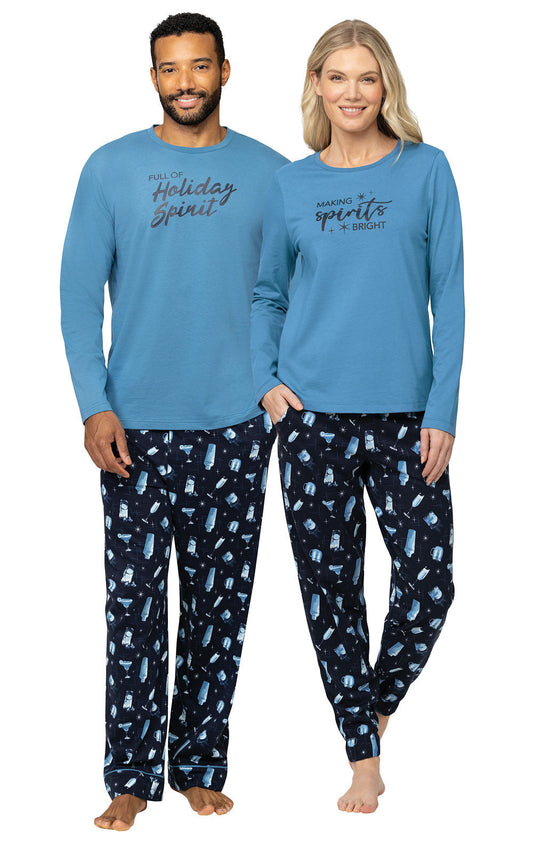 Making Spirits Bright Matching Couples Pajamas