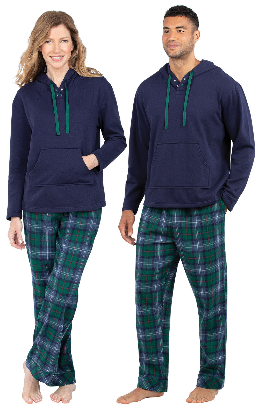 Heritage Plaid Hoodie Matching Couples Pajamas