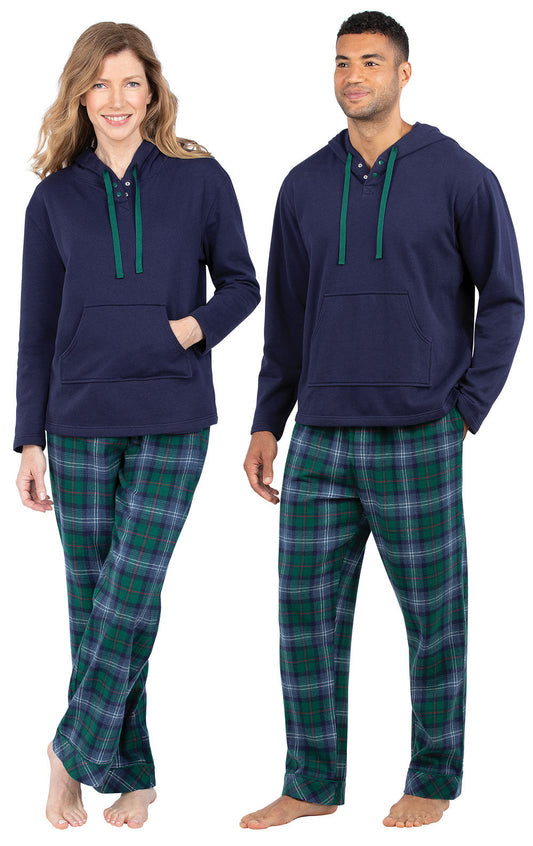 Heritage Plaid Hoodie Matching Couples Pajamas