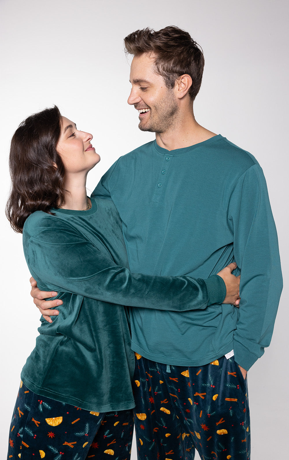Holiday Garland Matching Couples Pajamas