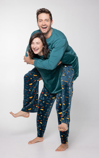 Holiday Garland Matching Couples Pajamas