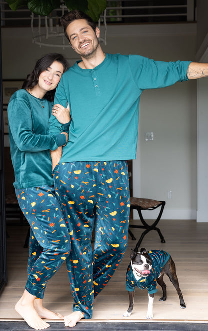 Holiday Garland Matching Couples Pajamas
