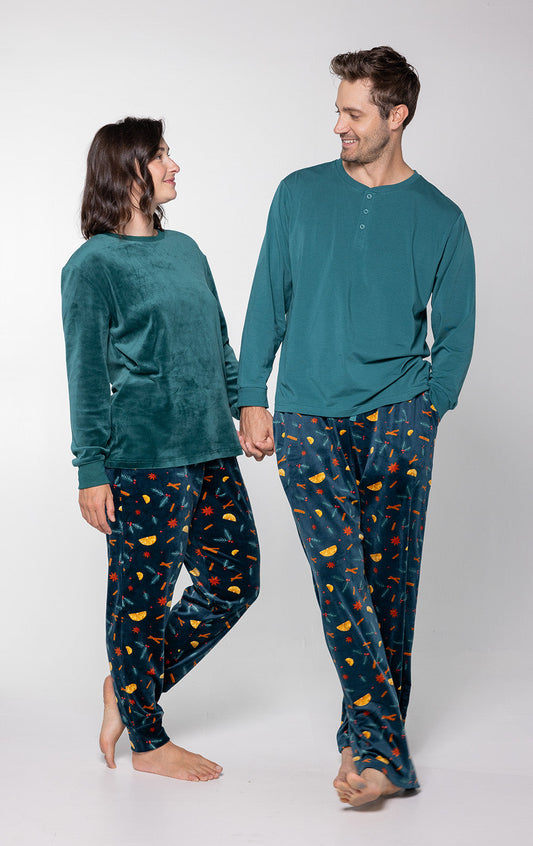 Holiday Garland Matching Couples Pajamas