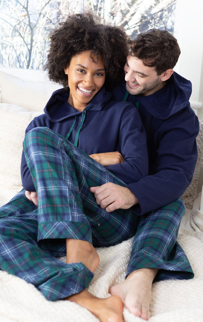 Heritage Plaid Hoodie Matching Couples Pajamas
