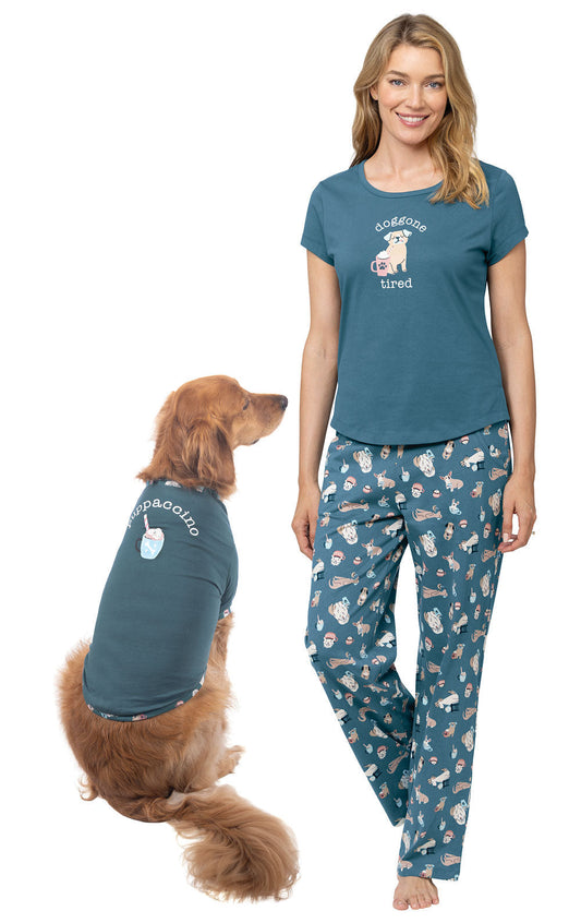 Coffee Dogs Graphic Matching Pet & Owner Pajamas