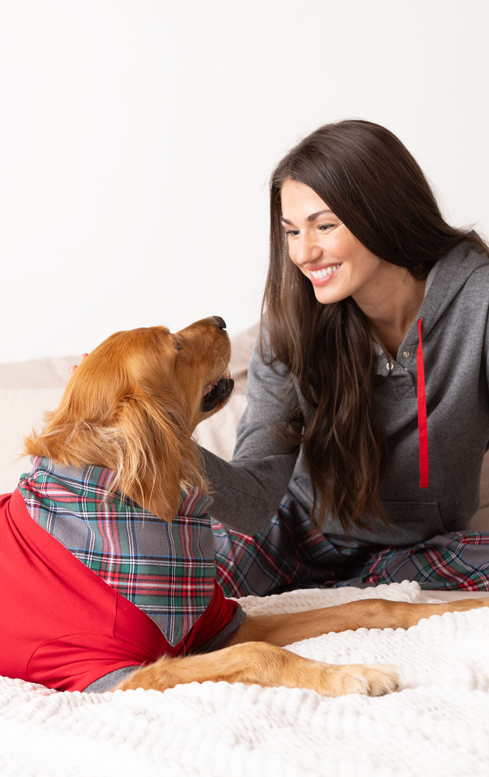 Gray Plaid Hoodie & Pant Pajamas - Pet & Owner