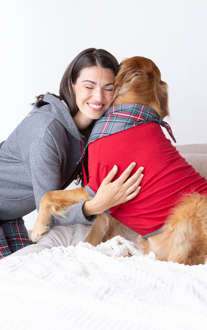 Gray Plaid Hoodie & Pant Pajamas - Pet & Owner