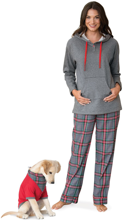 Gray Plaid Hoodie & Pant Pajamas - Pet & Owner