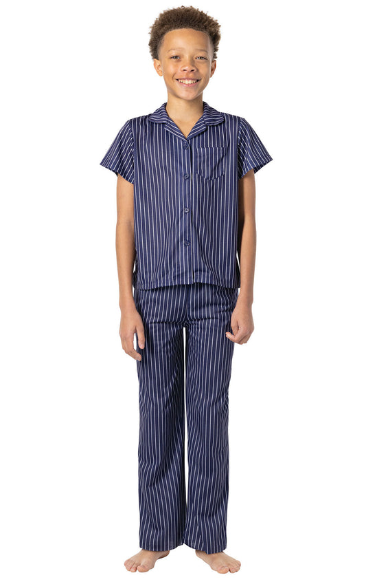 Short Sleeve Button-Front Unisex Kids Pajamas