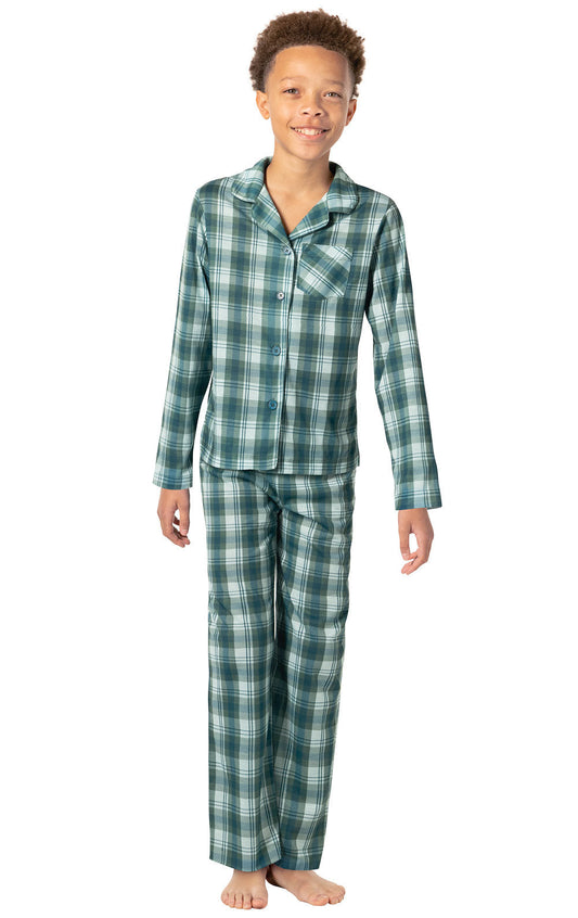 Printed Button-Front Unisex Kids Pajamas