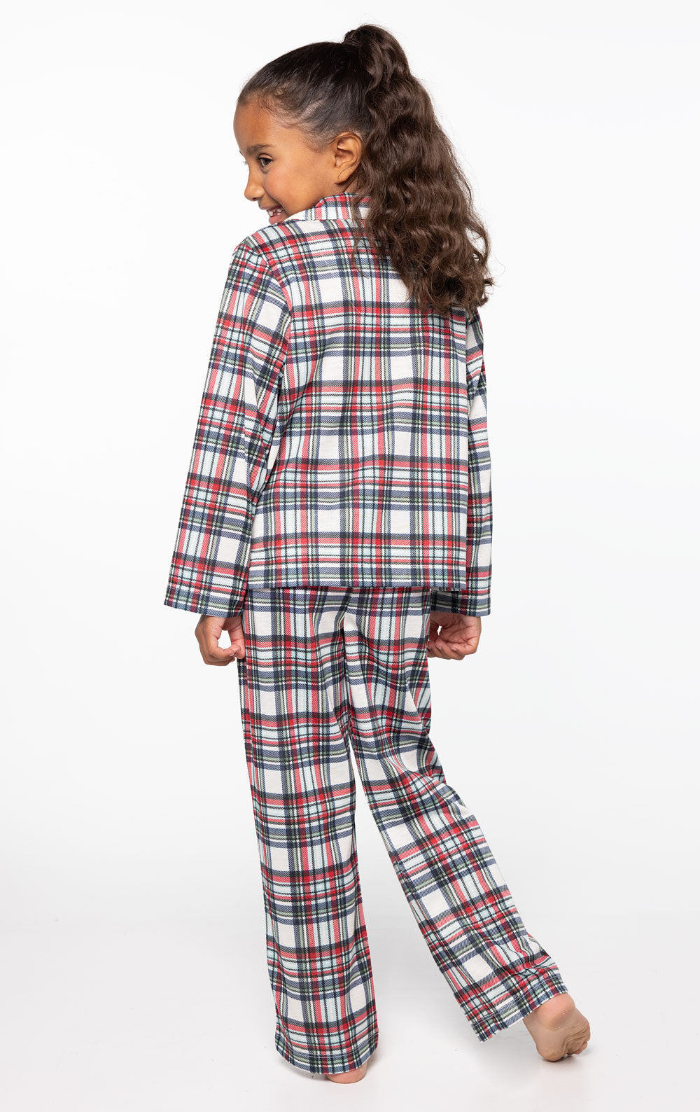 Hibernation Plaid Unisex Kid’s Button-Front Pajamas