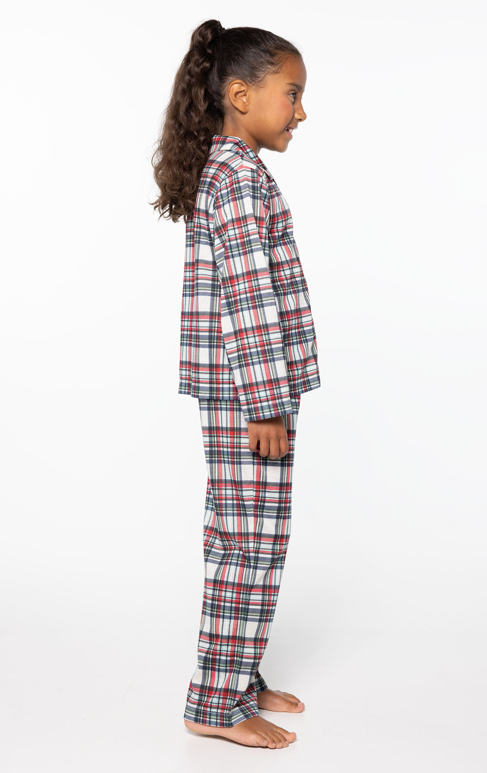 Hibernation Plaid Unisex Kid’s Button-Front Pajamas