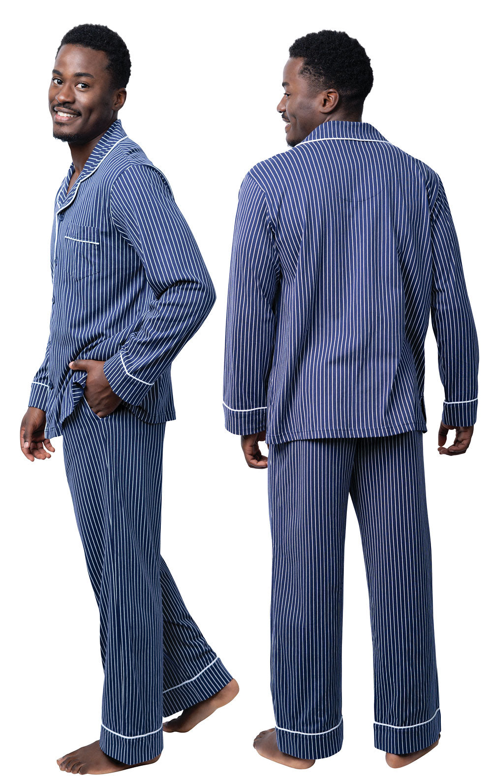 Classic Stripe Button-Front Men's Pajamas