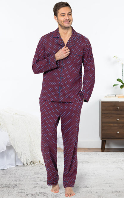 Printed Button-Front Men's Pajamas