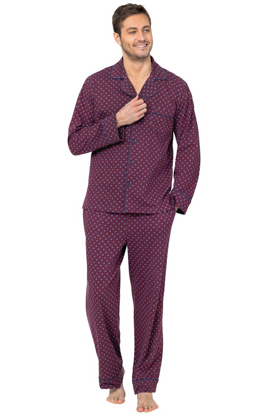 Printed Button-Front Men's Pajamas