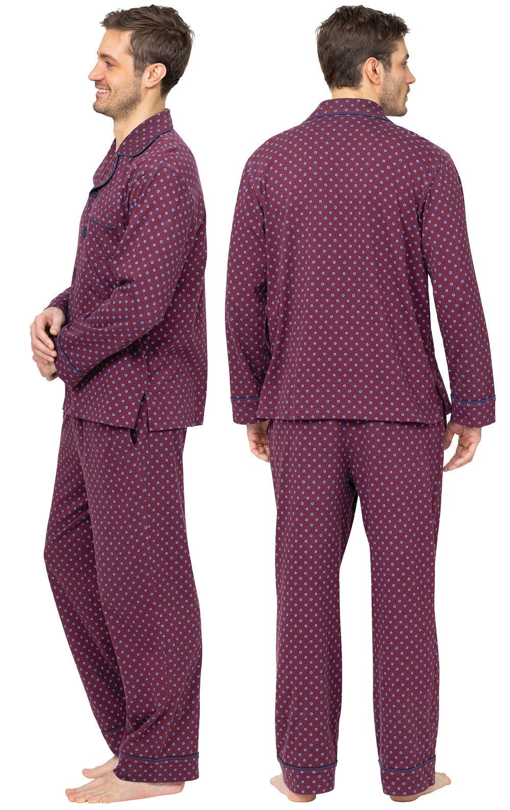 Printed Button-Front Men's Pajamas