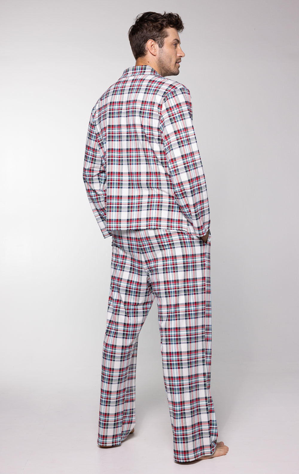 Hibernation Plaid Button-Front Men's Pajamas