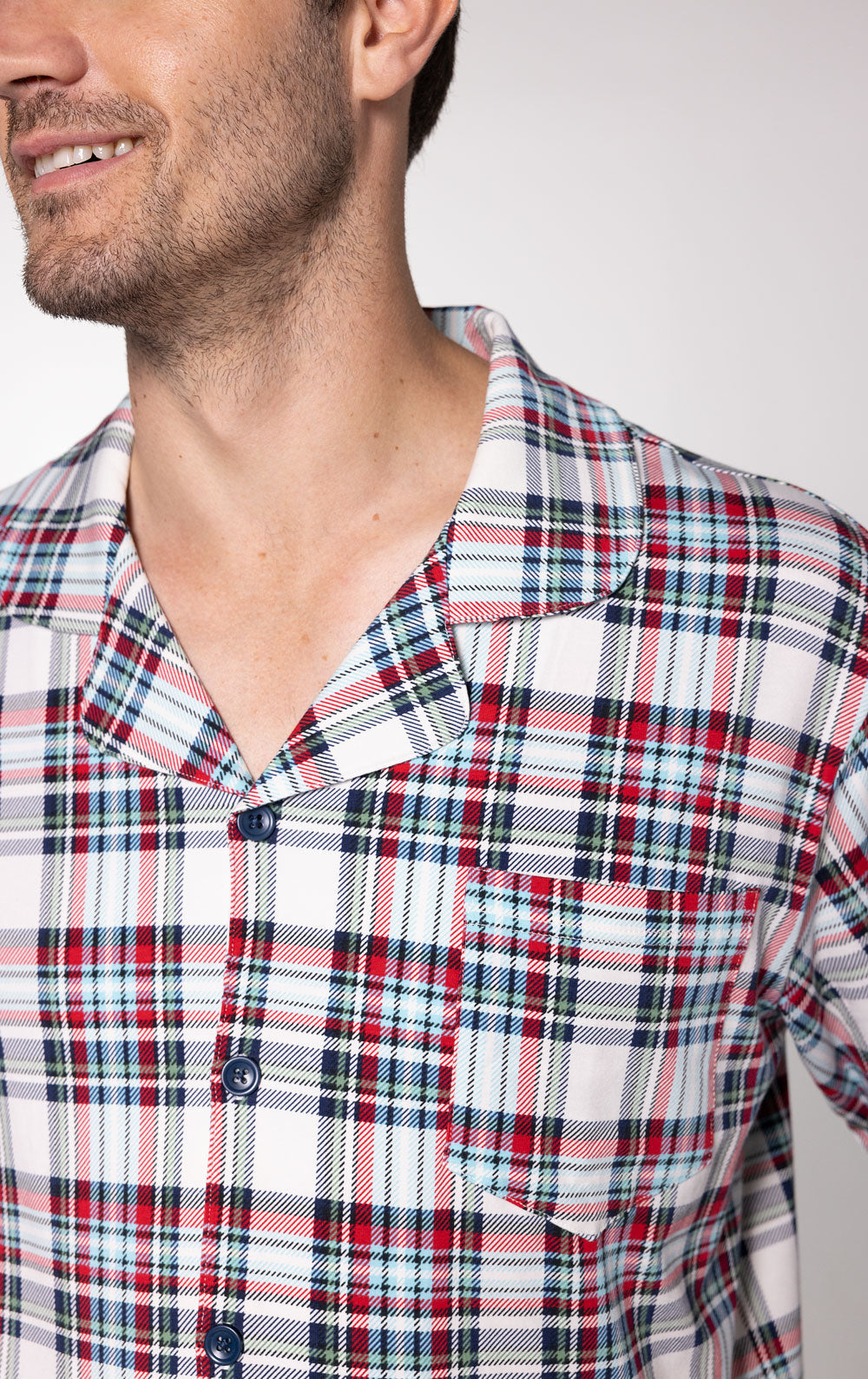 Hibernation Plaid Button-Front Men's Pajamas