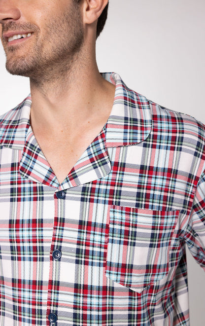 Hibernation Plaid Button-Front Men's Pajamas