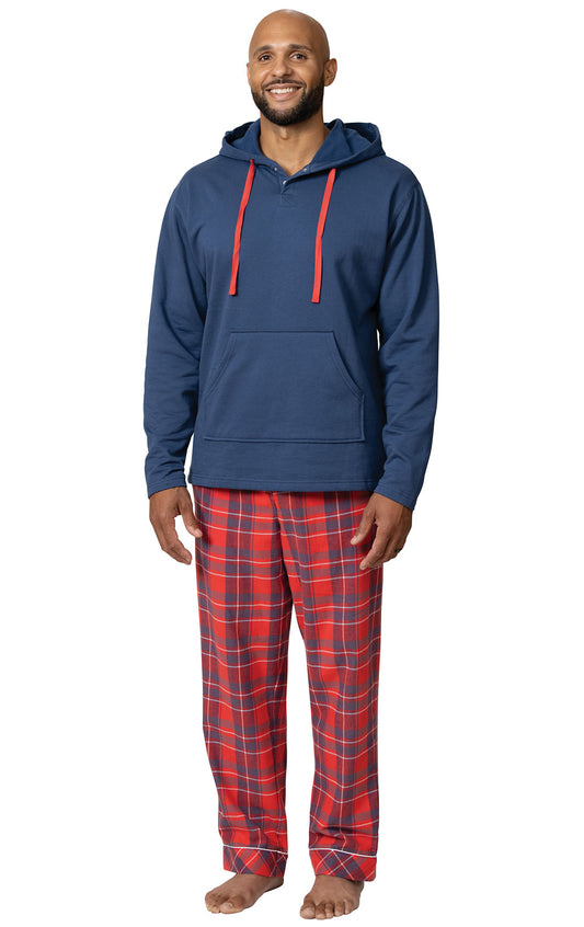 Americana Plaid Hoodie Men's Pajamas