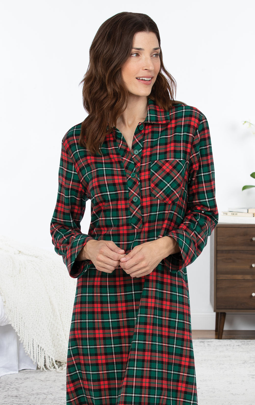 Christmas Plaid Long Nightgown