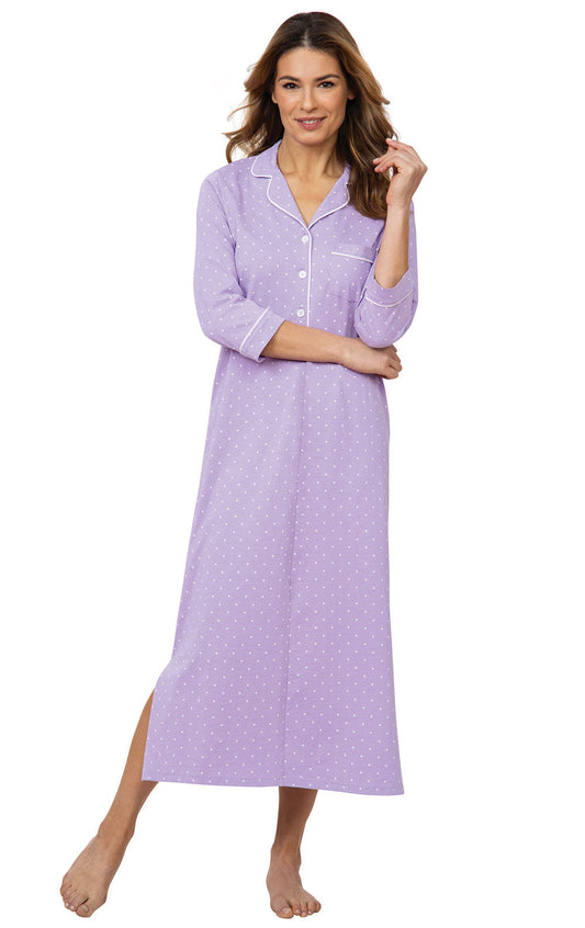 Classic Polka-Dot ¾ Sleeve Nightgown