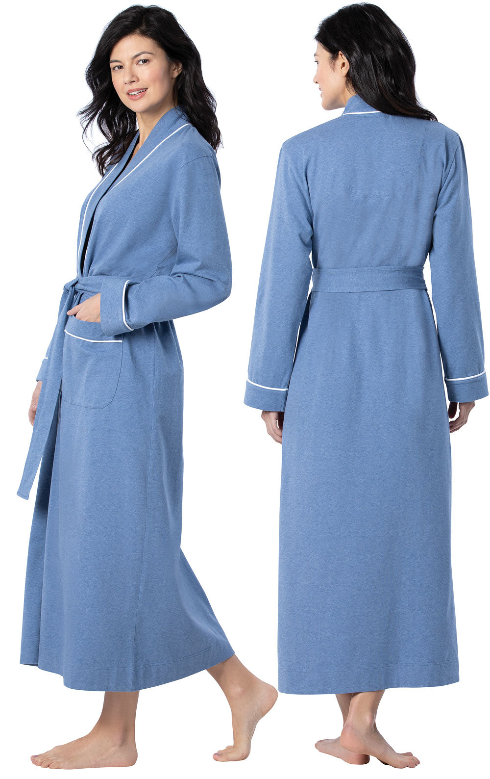 Solid Jersey Long Robe