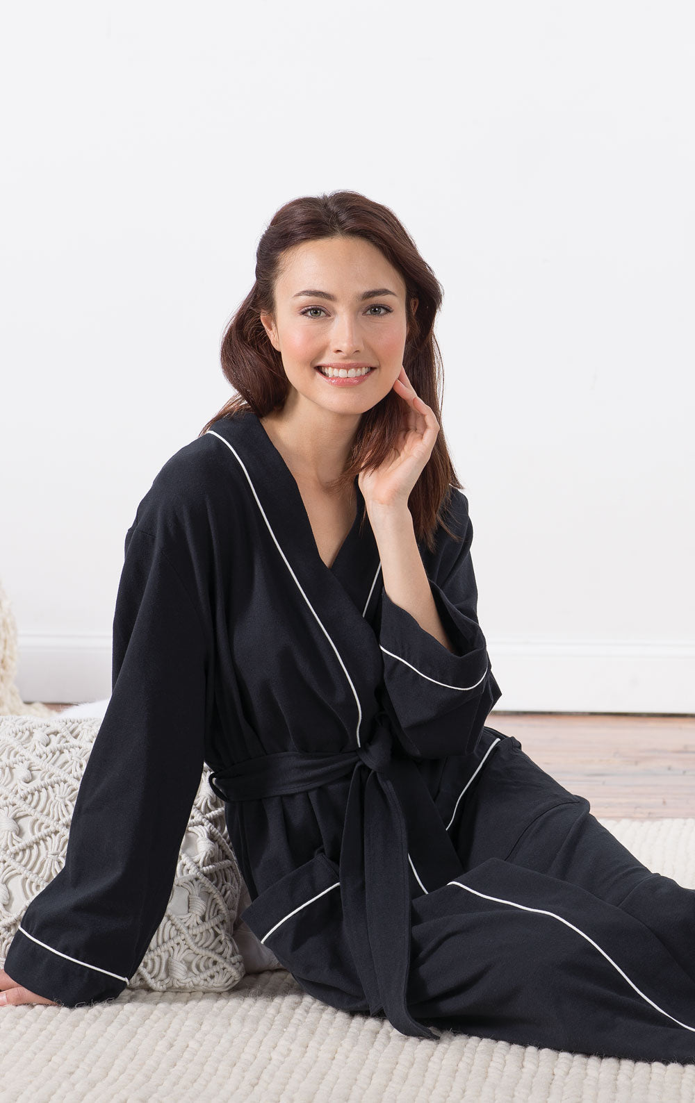 Solid Jersey Long Robe