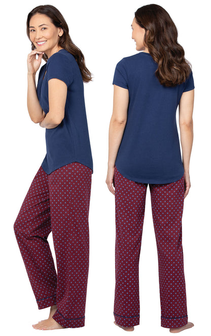 Short Sleeve V-Neck Pajamas