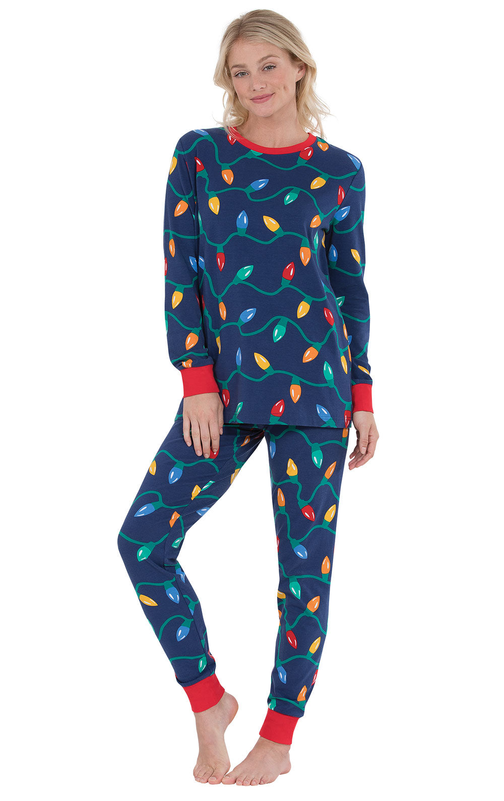 Christmas Lights Matching Couples Pajamas
