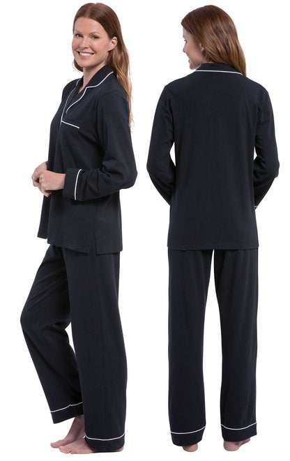 Solid Jersey Button-Front Pajamas