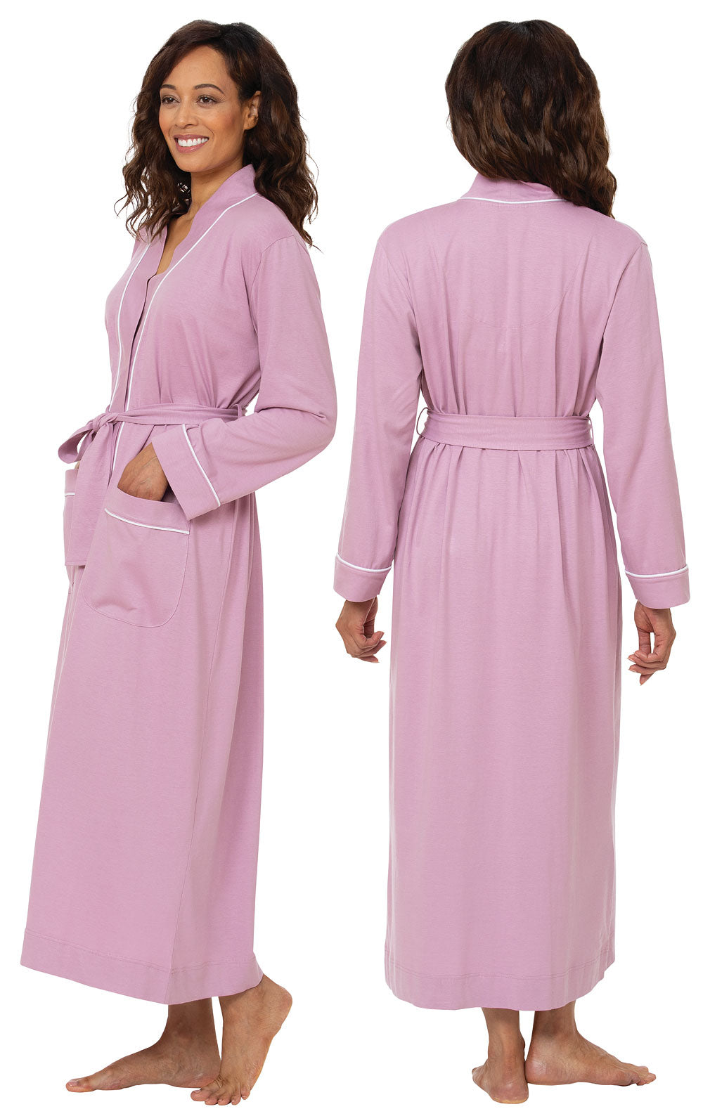Solid Jersey Long Robe
