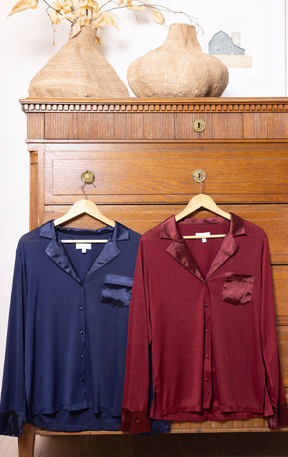 Luxe Satin Button-Front Pajamas