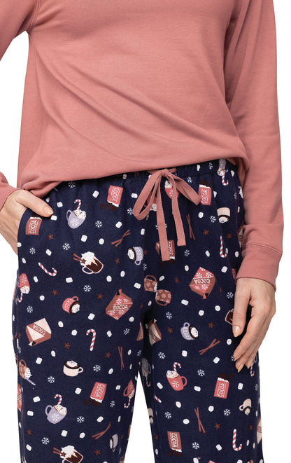 Mugs & Kisses Soft French Terry & Flannel Pajamas