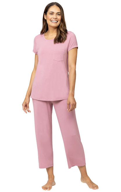 Consciously Cozy Capri & Button-Front Matching Couples Pajamas - US 5442