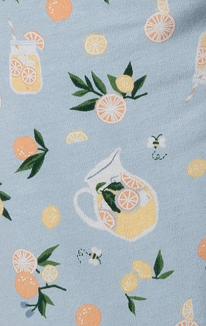 Printed Short Sleeve Button-Front Capri Pajamas