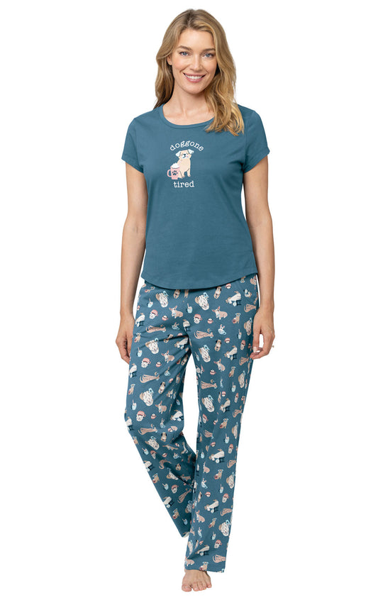 Coffee Dogs Graphic Tee Pajamas