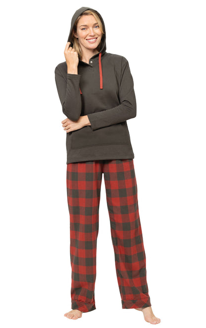 Buffalo Plaid Hoodie Pajamas