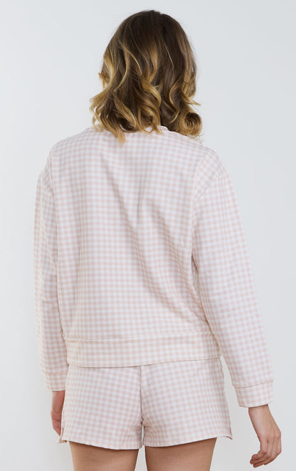 Gingham French Terry Pullover