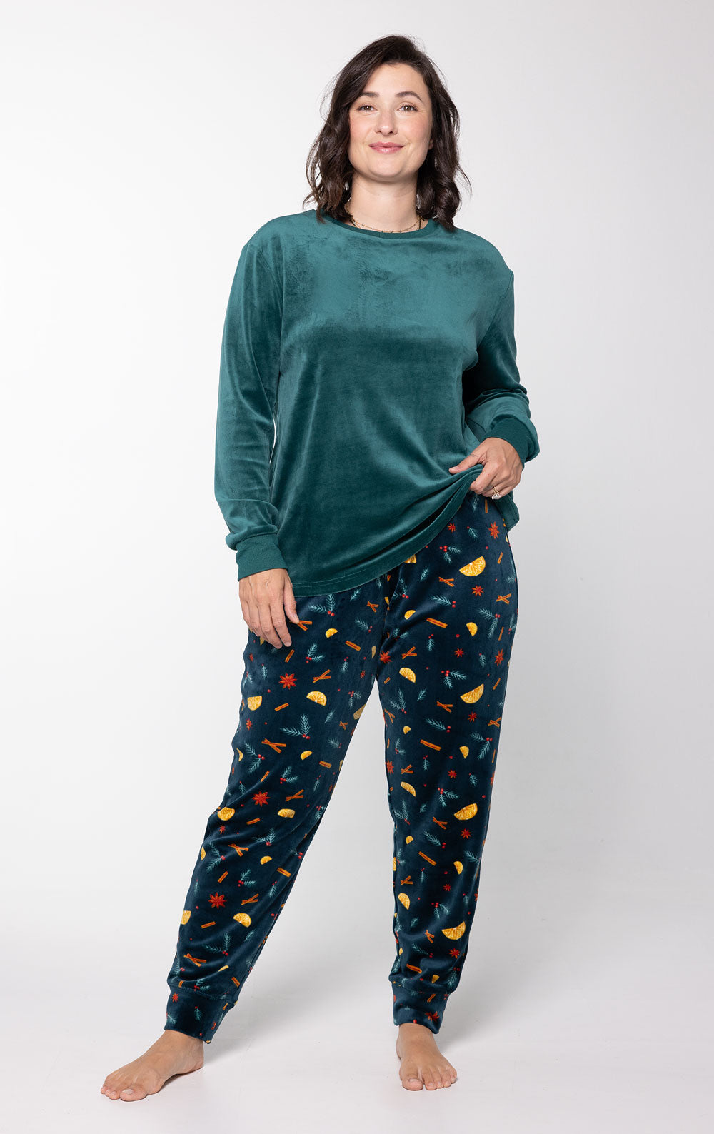 Holiday Garland Matching Couples Pajamas