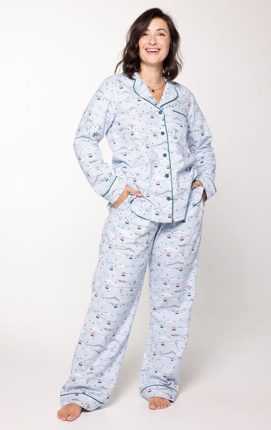Apres Ski Button-Front Flannel Pajamas  