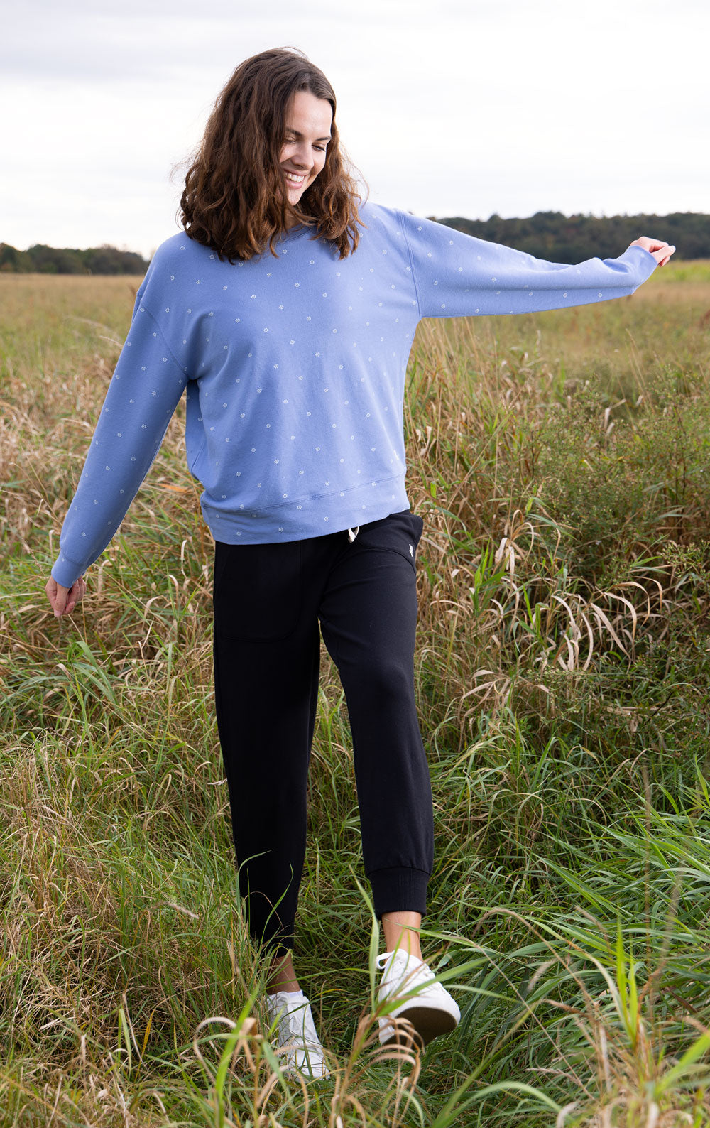 Ditsy Floral French Terry Crew