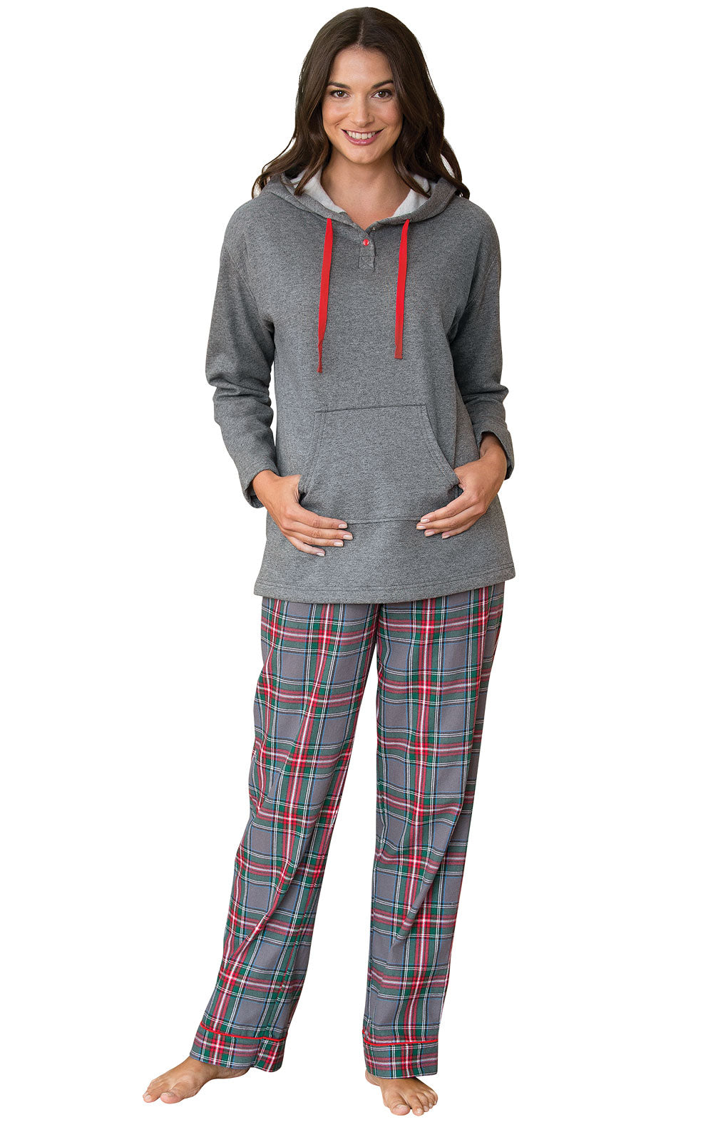 Gray Plaid Hoodie & Pant Pajamas - Pet & Owner