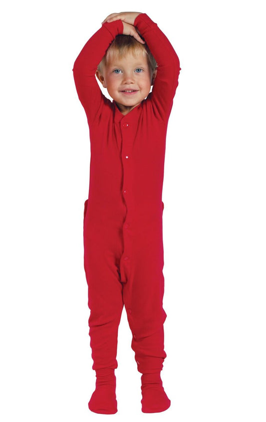 Red Dropseat Onesie Toddler Pajamas - Final Sale